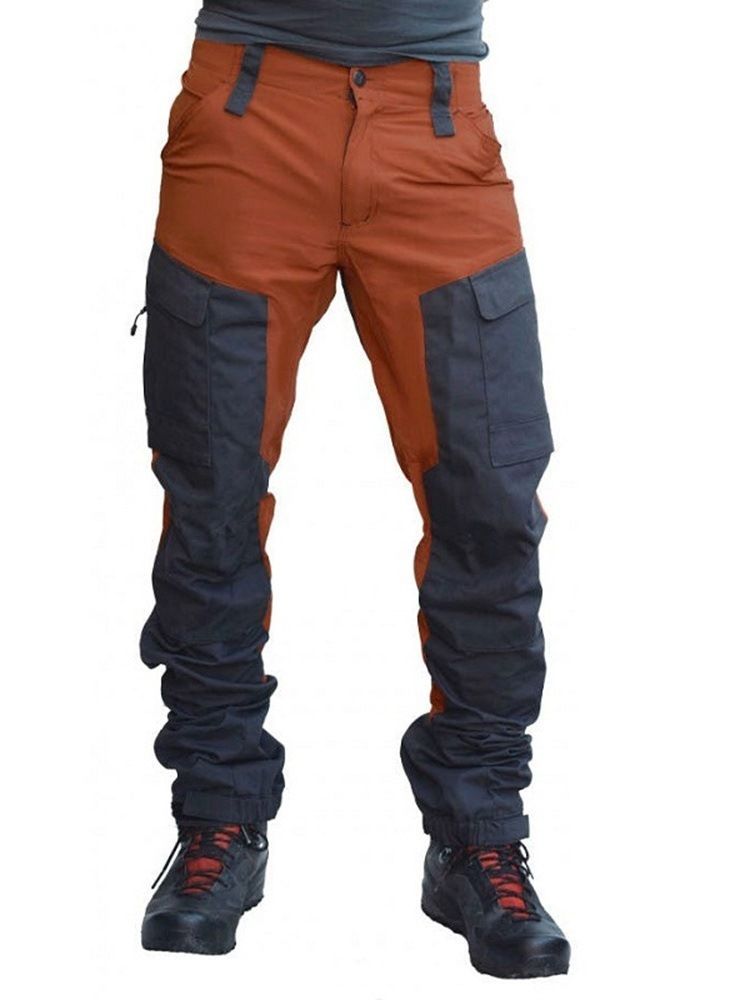 Herren-farbblock-patchwork-overall Four Seasons Zipper Casual Pants