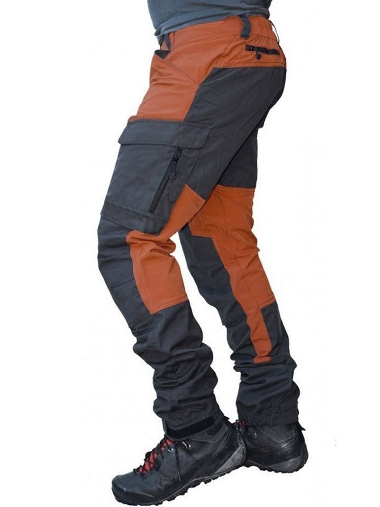 Herren-farbblock-patchwork-overall Four Seasons Zipper Casual Pants