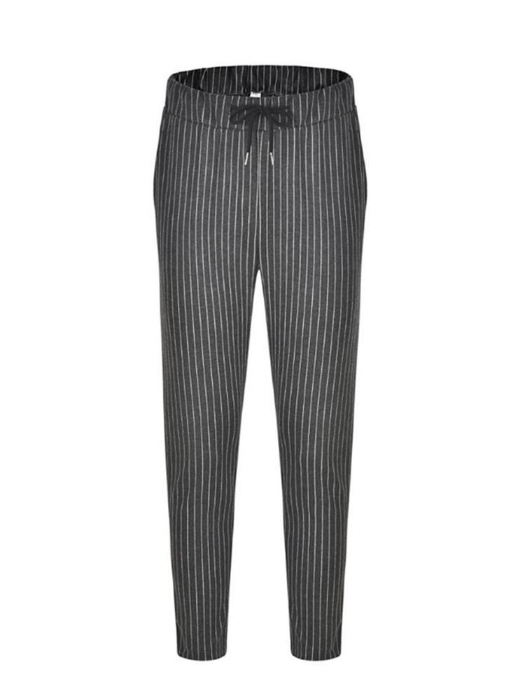 Stripe Pencil Lace-up Herren Freizeithose