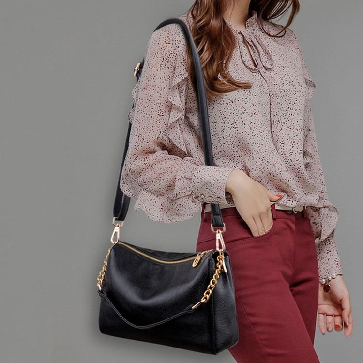 Kette Pu Plain Rectangle Damen Umhängetaschen