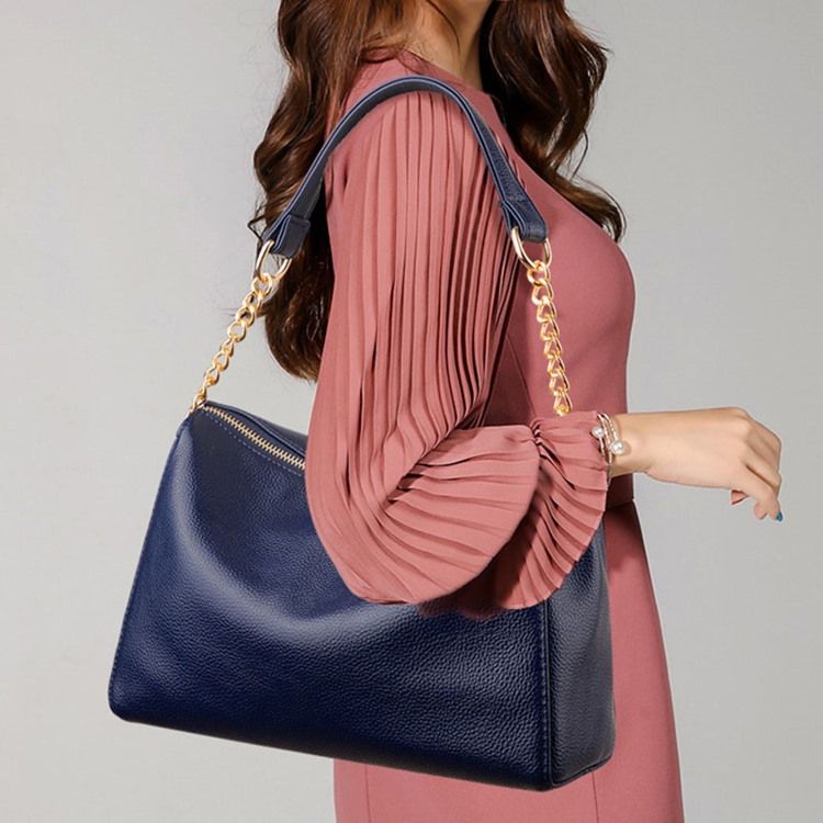 Kette Pu Plain Rectangle Damen Umhängetaschen