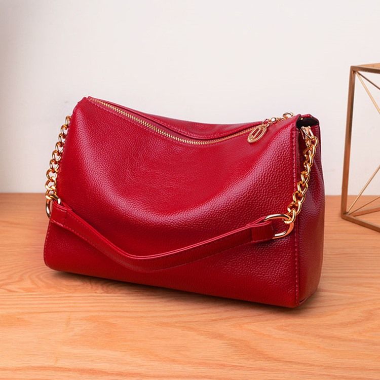 Kette Pu Plain Rectangle Damen Umhängetaschen