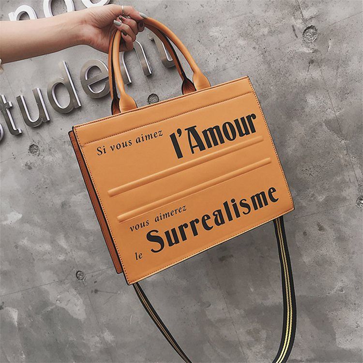Quadratische Pu-handtaschen Mit Buchstabendruck