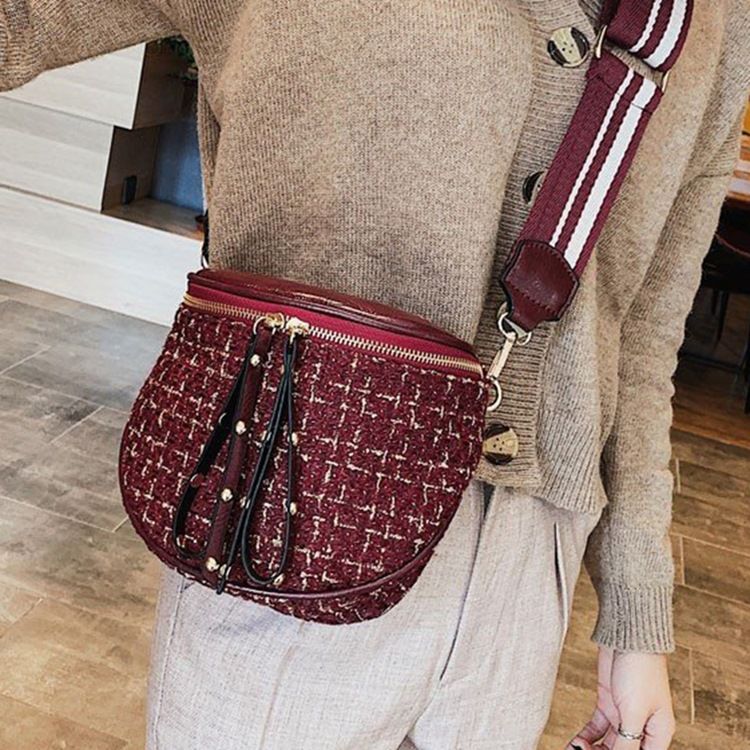 Wollmischungen Plaid Thread Sattel Umhängetaschen