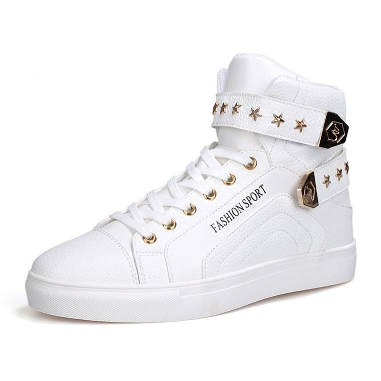 Pu Rivet Lace-up High-cut Upper Herren Sneakers Men