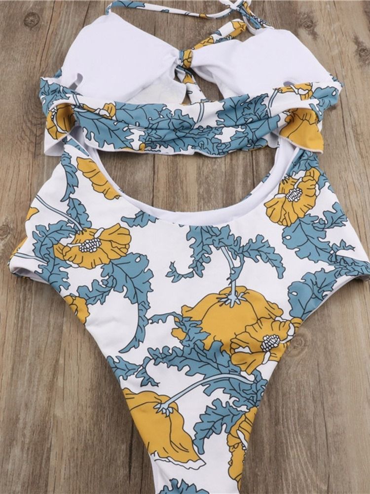 Damen Sexy Lace-up Floral Bademode