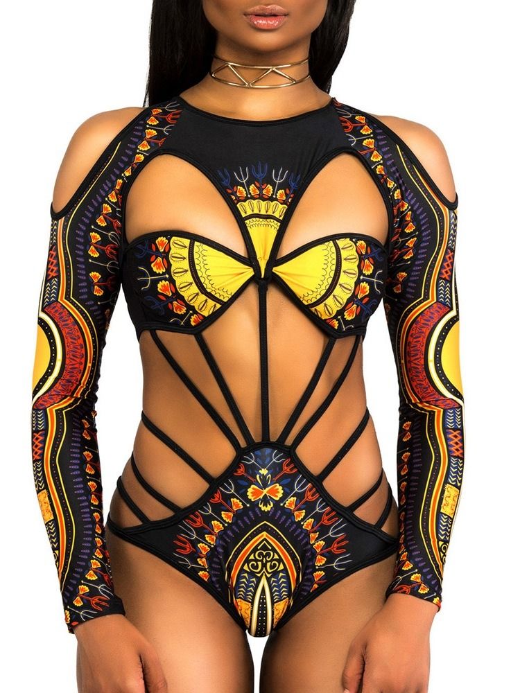 Hollow Sexy Color Block Bademode Für Damen