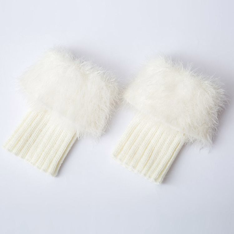 Damen Reine Farbe Plüsch Stiefel Manschetten Socken