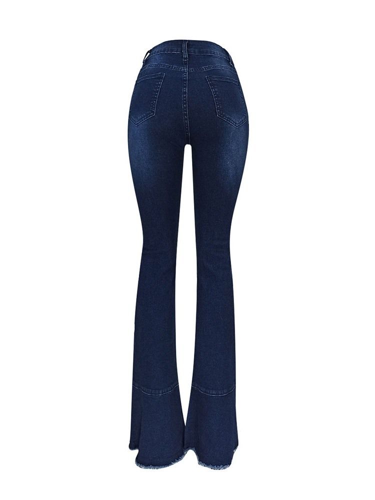 Damen-schlaghose Mit Quasten In Colour-block-optik Mit Hoher Taille Schmale Jeans