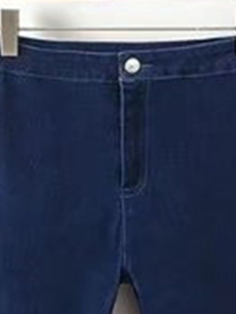Damen Schlichte Schmale Schlaghose In Voller Länge Freizeithose
