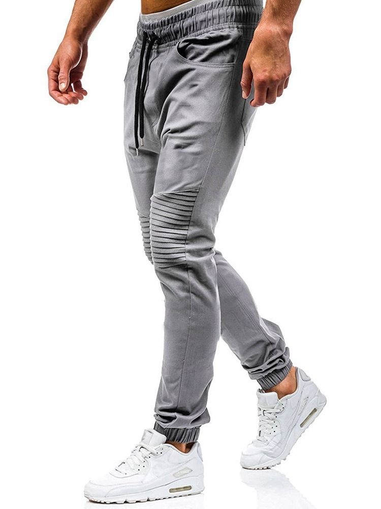 Einfache Plissierte Lässige Herren-schnürjeans