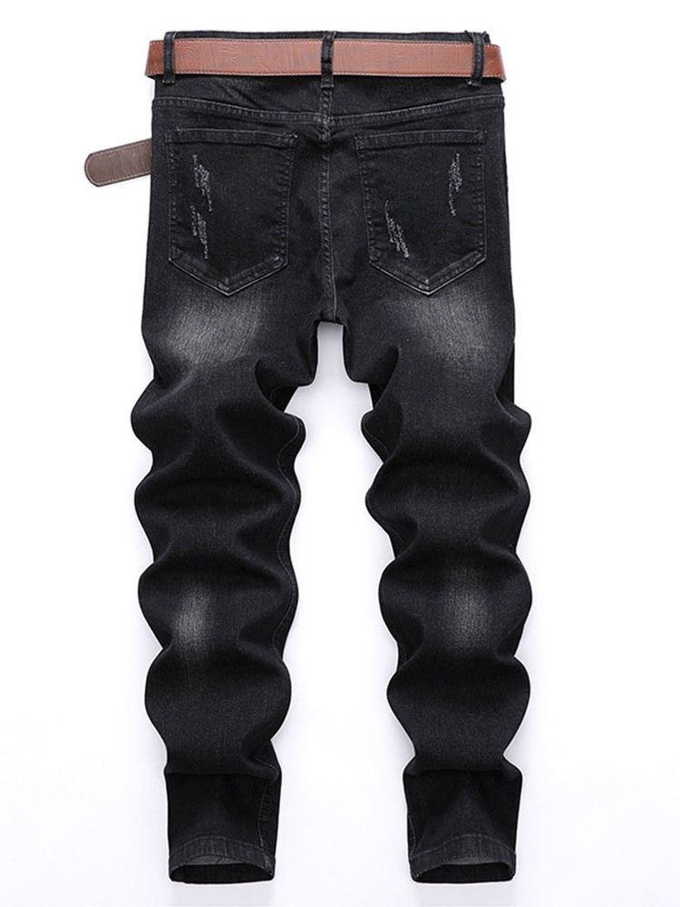 Europäische Herrenjeans Mit Mittlerem Bund Mit Buchstabenloch