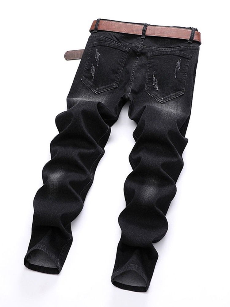 Europäische Herrenjeans Mit Mittlerem Bund Mit Buchstabenloch