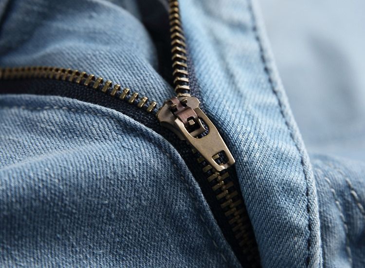 Herren Casual Jeans Mit Geradem Buchstaben Reißverschluss Zip
