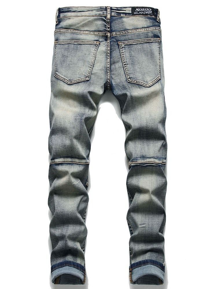 Herren Freizeitjeans Mit Plissee-reißverschluss