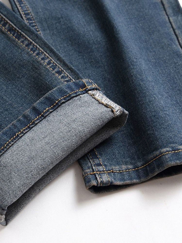 Herren Getragene Gerade Europäische Jeans Mit Mittlerer Taille