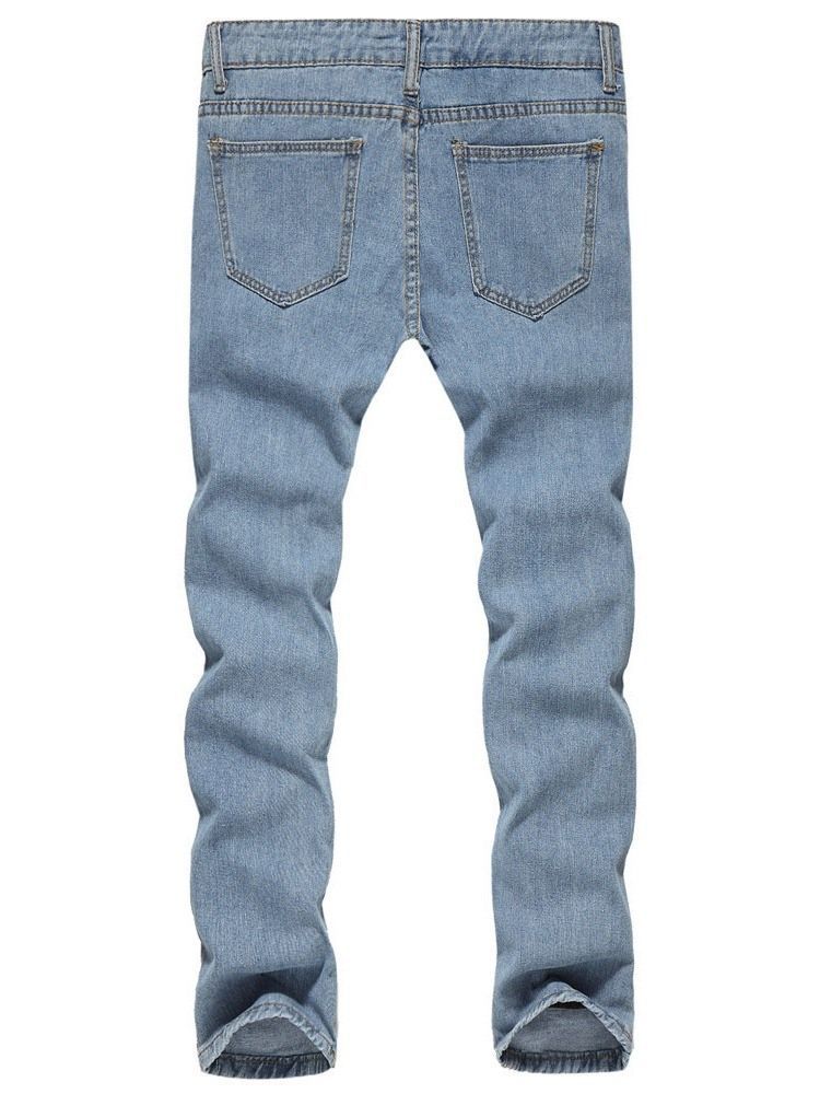 Männer Farbspritzer Color Block Straight Zipper European Jeans