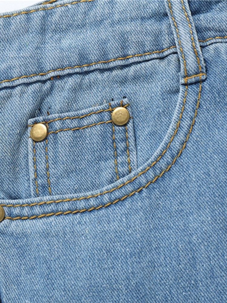 Männer Farbspritzer Color Block Straight Zipper European Jeans