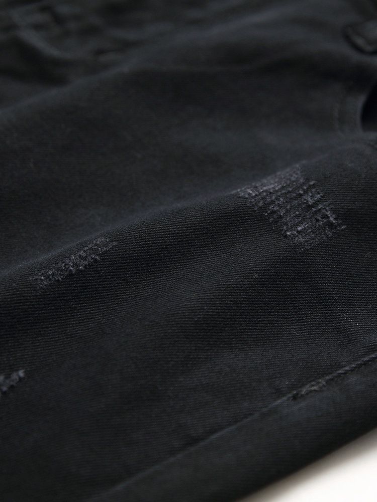 Patchwork Color Block Mid-waist Herren Zerrissene Jeans
