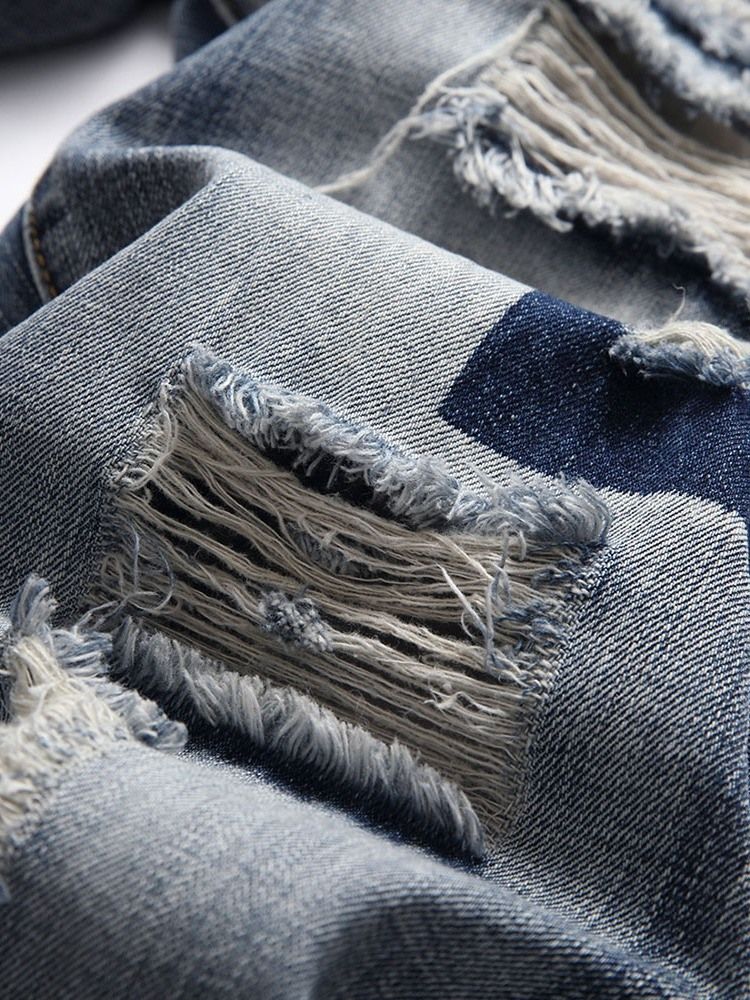 Pocket Straight Zipper Herren Freizeitjeans