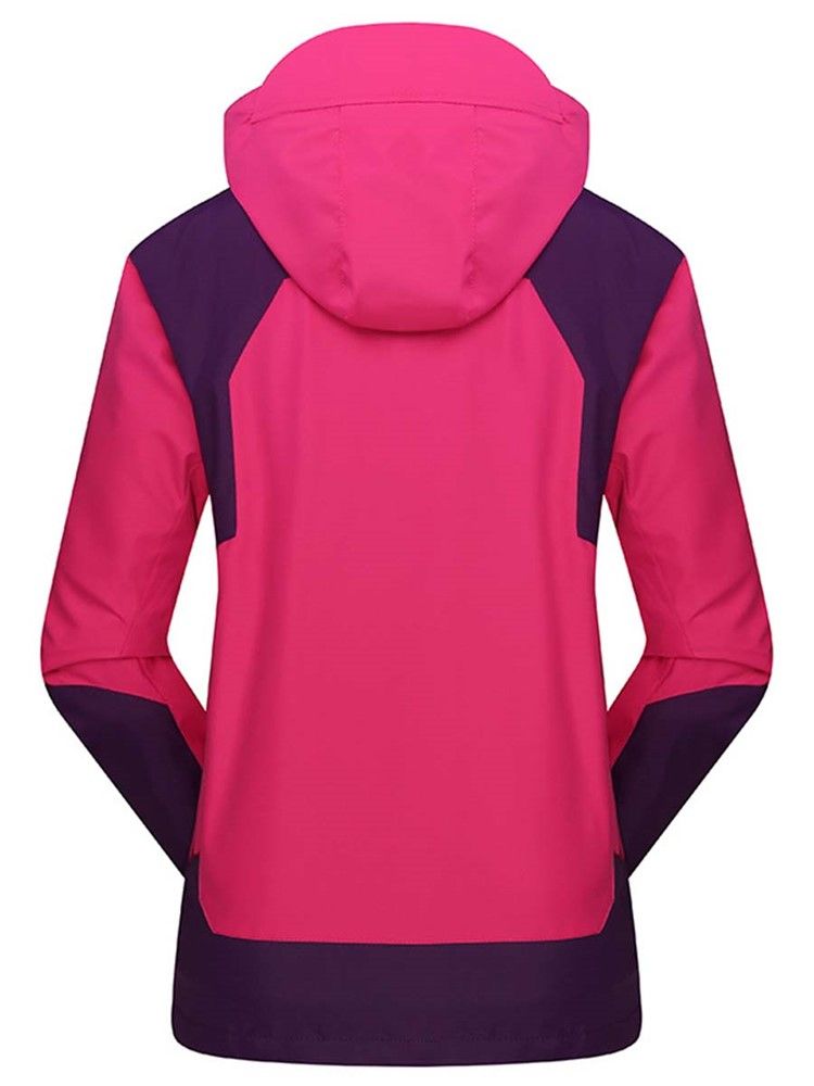 Damen Klettern Polyester Patchwork Winddichter Zweiteiliger Anzug Farbblock-oberteile