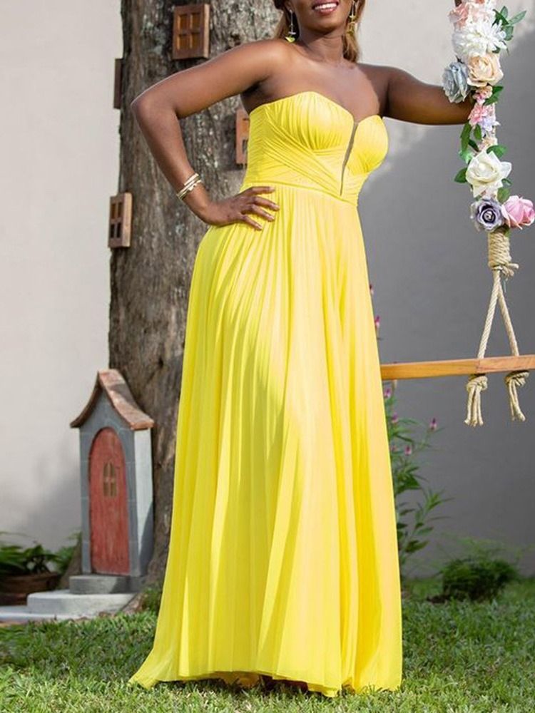 Ärmelloses Bodenlanges Plissee-maxikleid Für Damen
