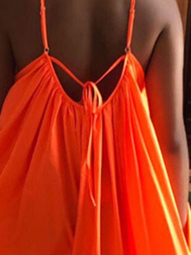 Bodenlanges Ärmelloses Schlichtes Kleid Für Damen