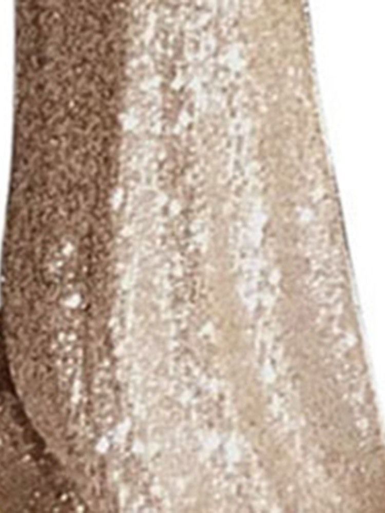Damen Bodenlanges Langärmliges Figurbetontes Kleid Mit V-ausschnitt