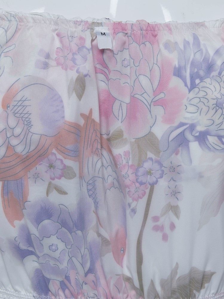 Trägerloses Damen-maxikleid Mit Blumendruck