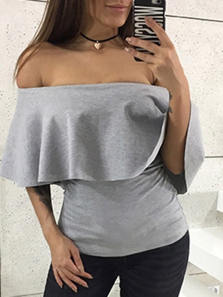 Normales Schlichtes Damenmode-t-shirt Mit Halben Ärmeln