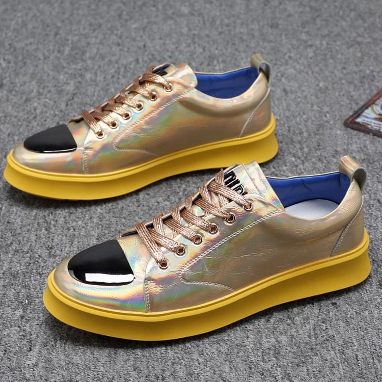 Lace-up Patchwork Round Toe Herren Skateschuhe