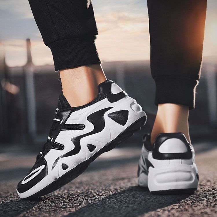 Patchwork Lace-up Round Toe Sneakers Für Herren To
