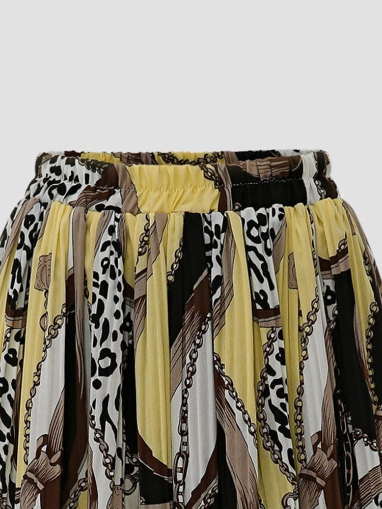 African Fashion Plissierter Mid-calf High Waist Date Night Rock