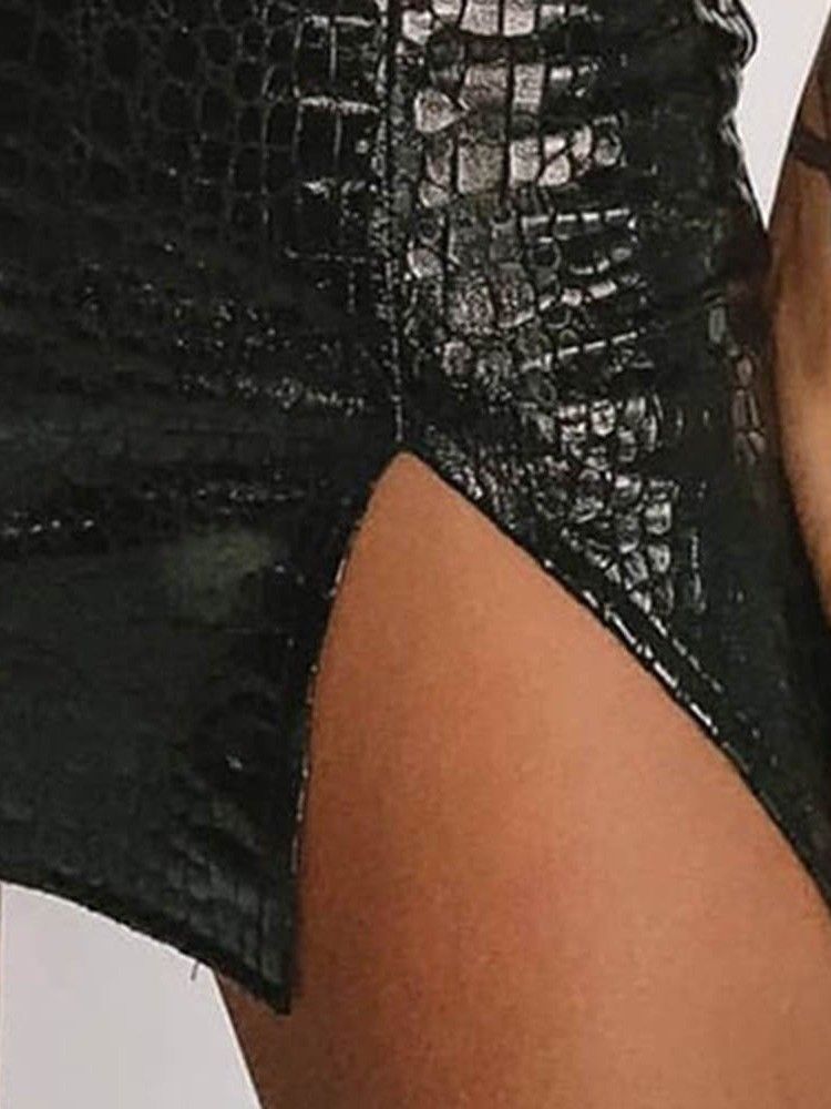Damen Split Bodycon Schlichter Sexy Rock