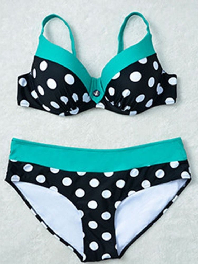 Damen Tankini Set Sexy Print Dots Bademode
