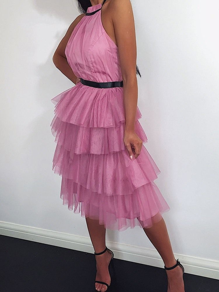 Ärmelloses Rückenfreies Damen-pulloverkleid