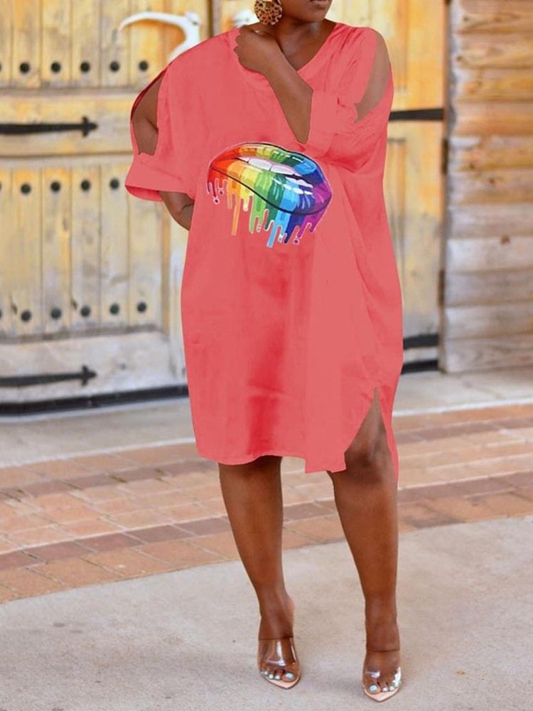 Damen Asymmetrisches Freizeitkleid Mit Kalter Schulter Und Hoher Taille