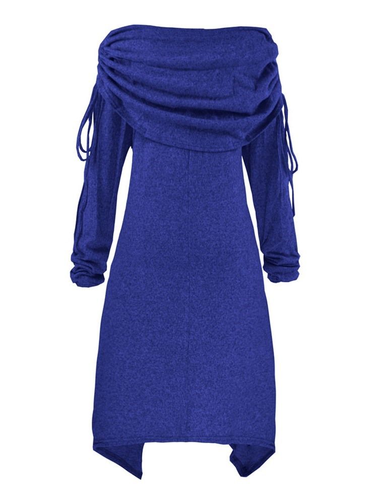Damen-schnür-langarm-schulterfreies Regular Cold Shoulder-kleid Should