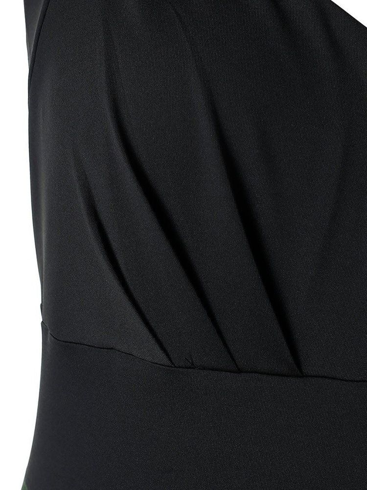 Frauen-weihnachten Mit Neun Punkten Ärmeln Mid-waden Print Pullover High Waist Kleid