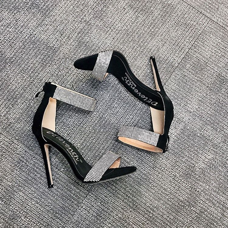 Damen Offene Zehe Mit Stiletto-absatz Strass Sandalen