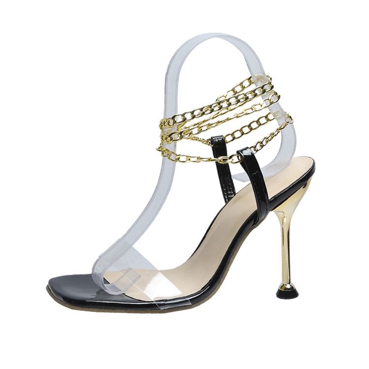 Damen-sandalen Mit Eckiger Zehenpartie Und Stiletto-absatz Zum Hineinschlüpfen