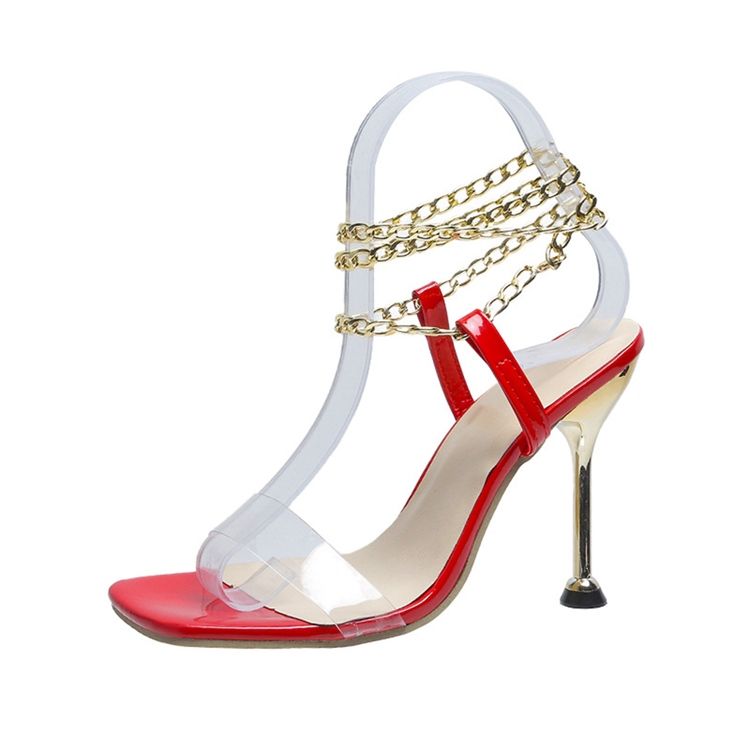 Damen-sandalen Mit Eckiger Zehenpartie Und Stiletto-absatz Zum Hineinschlüpfen