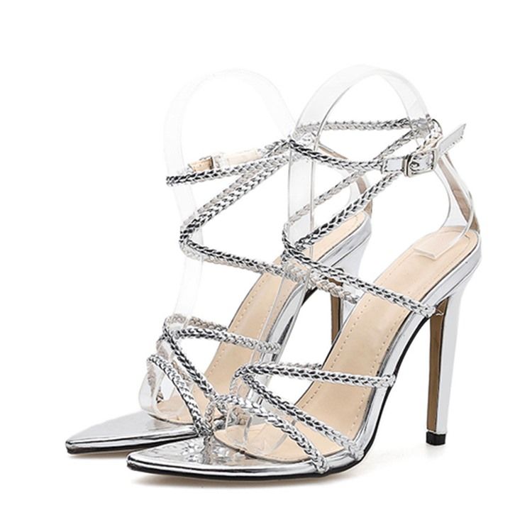 Damen-sandalen Mit Schnalle Und Schnalle Mit Stiletto-absatz Und Schnalle