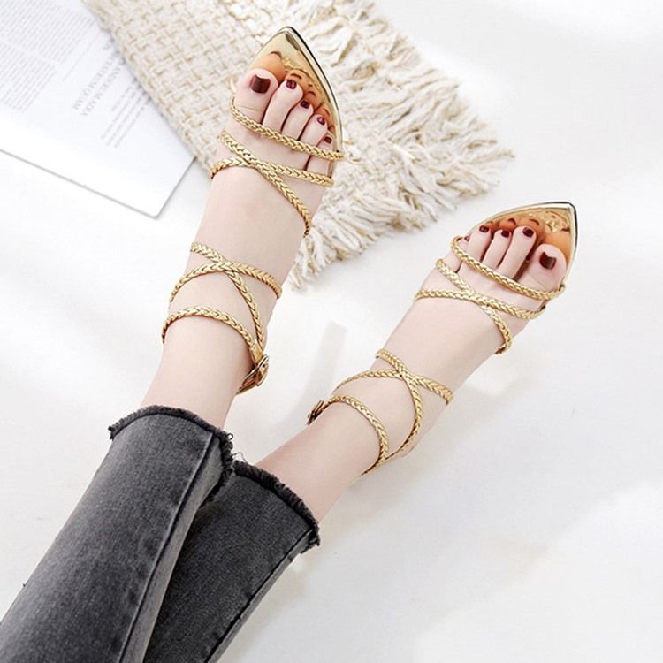 Damen-sandalen Mit Schnalle Und Schnalle Mit Stiletto-absatz Und Schnalle
