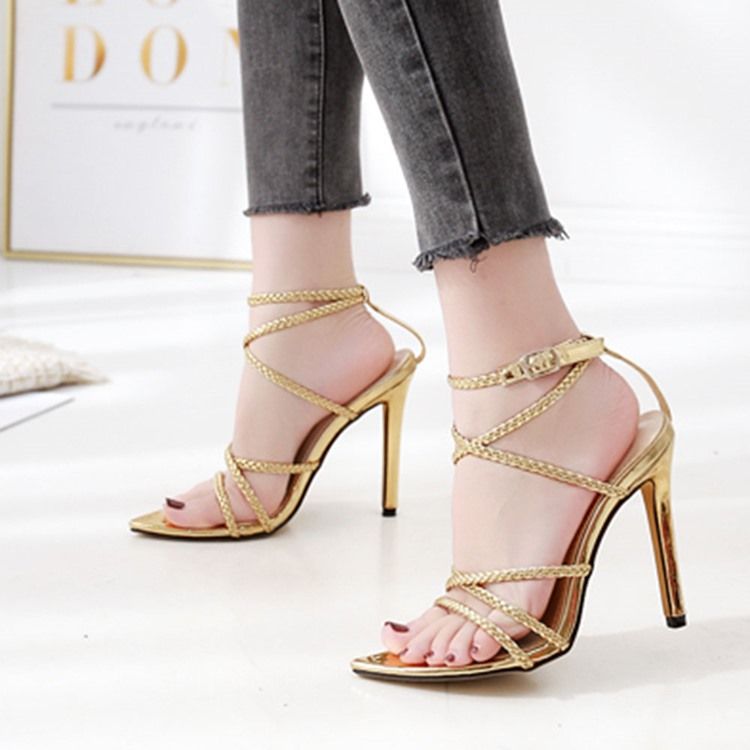 Damen-sandalen Mit Schnalle Und Schnalle Mit Stiletto-absatz Und Schnalle