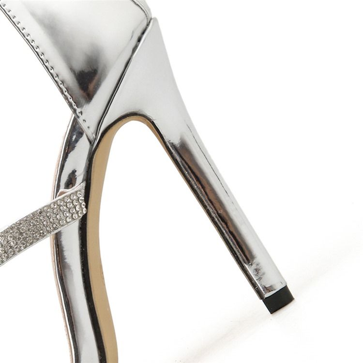 Damen-sandalen Mit Spitzem Zehen-reißverschluss Und Stiletto-absatz