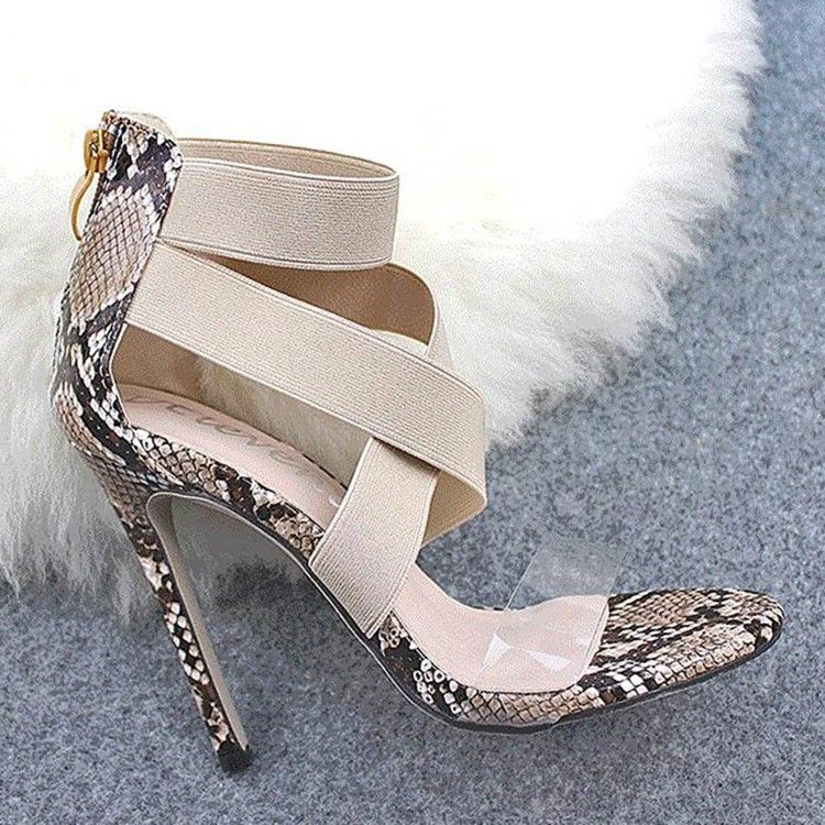 Damen Stiletto-absatz Offene Ferse Mit Farbblock-sandalen