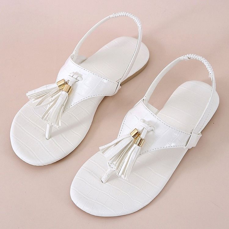 Slip-on Tanga Flach Mit Pailletten Damen Sandalen