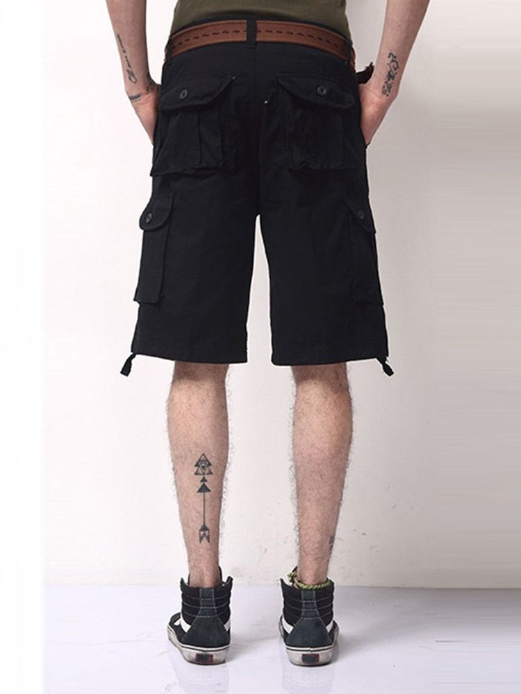 Herren Lässige Einfarbige Lockere Shorts Mit Mittlerer Taille