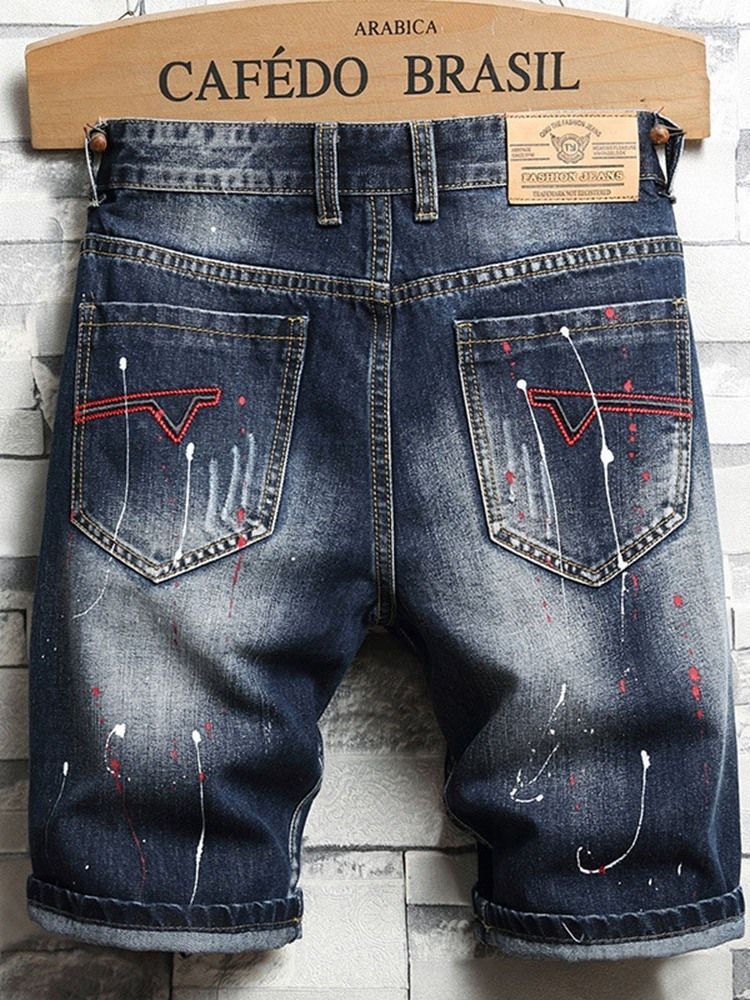 Loch Straight Mid Waist Casual Herren Shorts